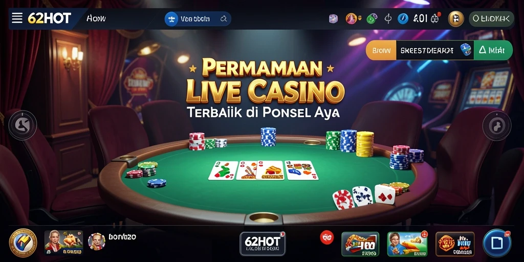 Screenshot gameplay Live Casino 62HOT yang menggambarkan suasana permainan.