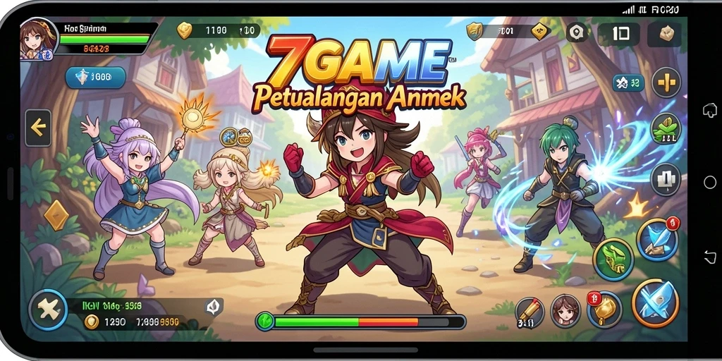 Tangkapan layar gameplay 7GAME, menampilkan aksi mendebarkan karakter Anime.