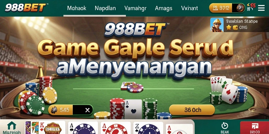 Tampilan gameplay seru dalam 988BET saat bermain Gaple.