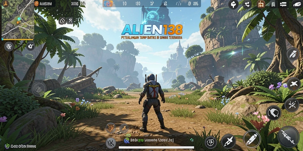 Tangkapan layar gameplay ALIEN138 di dunia terbuka yang penuh petualangan.