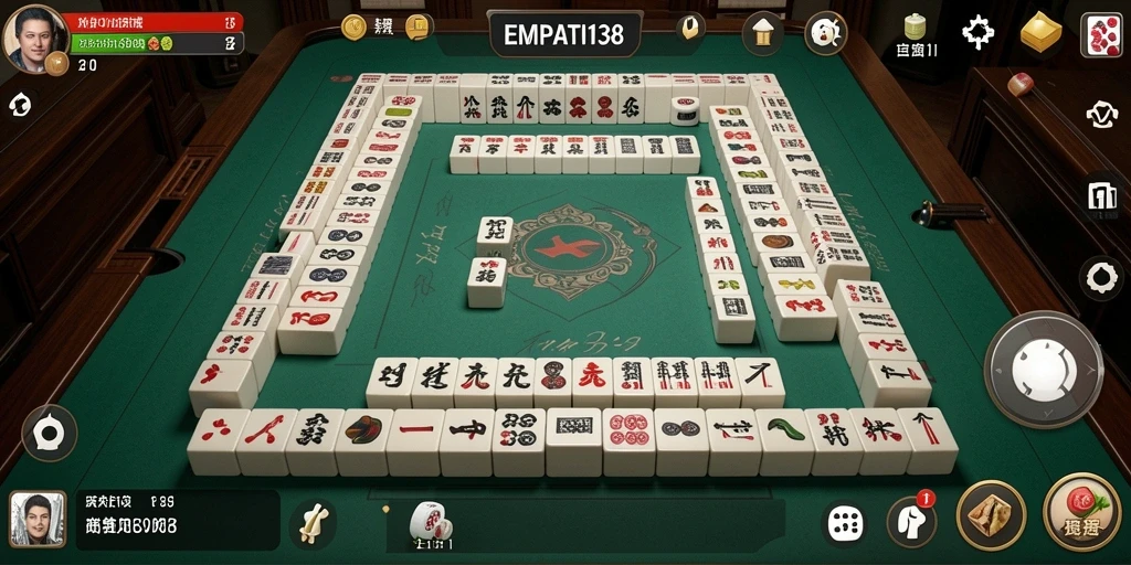 Screenshot gameplay <strong>EMPATI138</strong> menunjukkan tantangan Mahjong yang menarik dan menyenangkan.