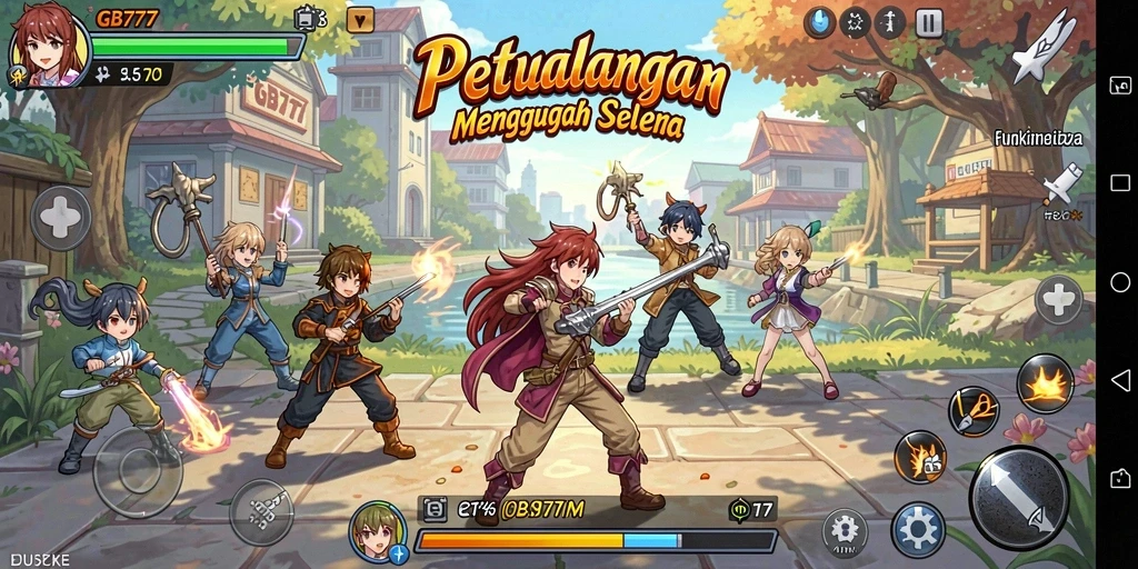 Tampilan screenshot menunjukkan aksi seru dalam permainan Anime.