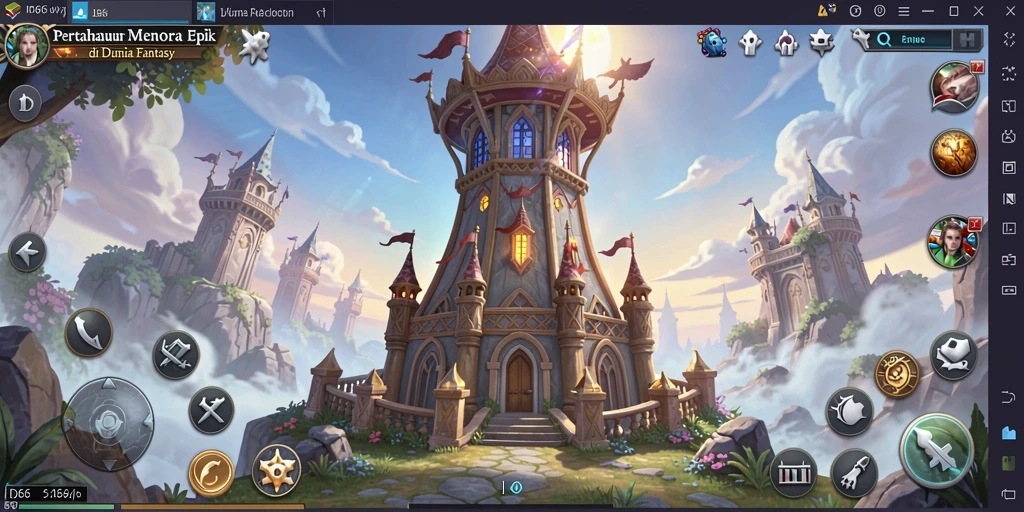 Tampilan menarik dari gameplay Tower Defense ID66 yang mendebarkan.