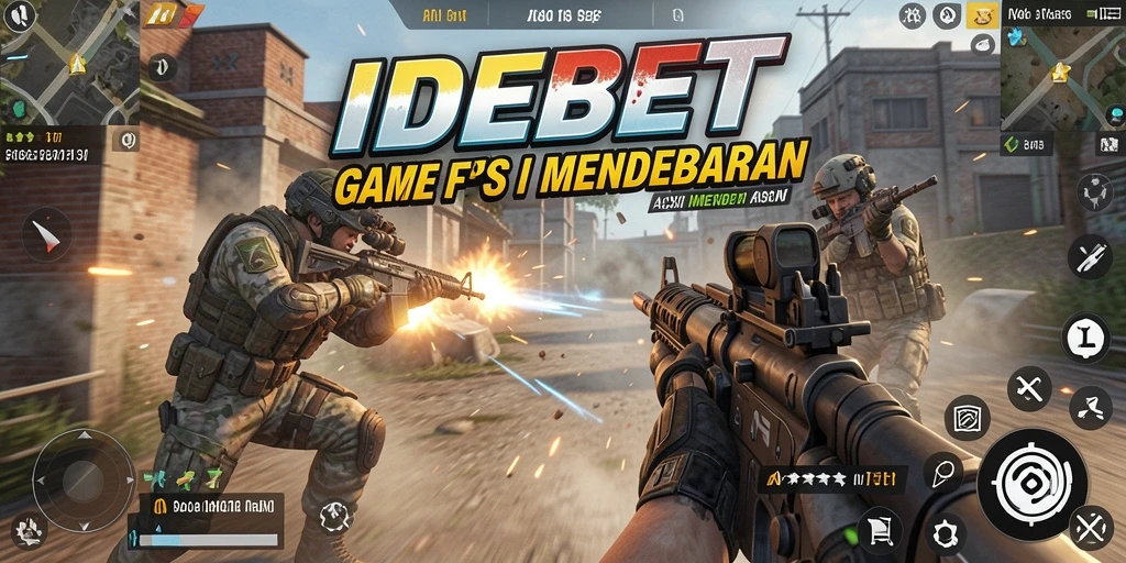Screenshot gameplay IDEBET menampilkan aksi tembak-menembak yang mendebarkan.