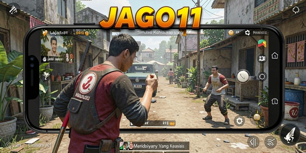 Screenshot menunjukkan aksi menarik dalam JAGO11 dengan interaksi karakter.