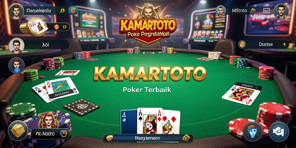 Tangkapan layar dari gameplay seru di KAMARTOTO menunjukkan aksi Poker yang mendebarkan.