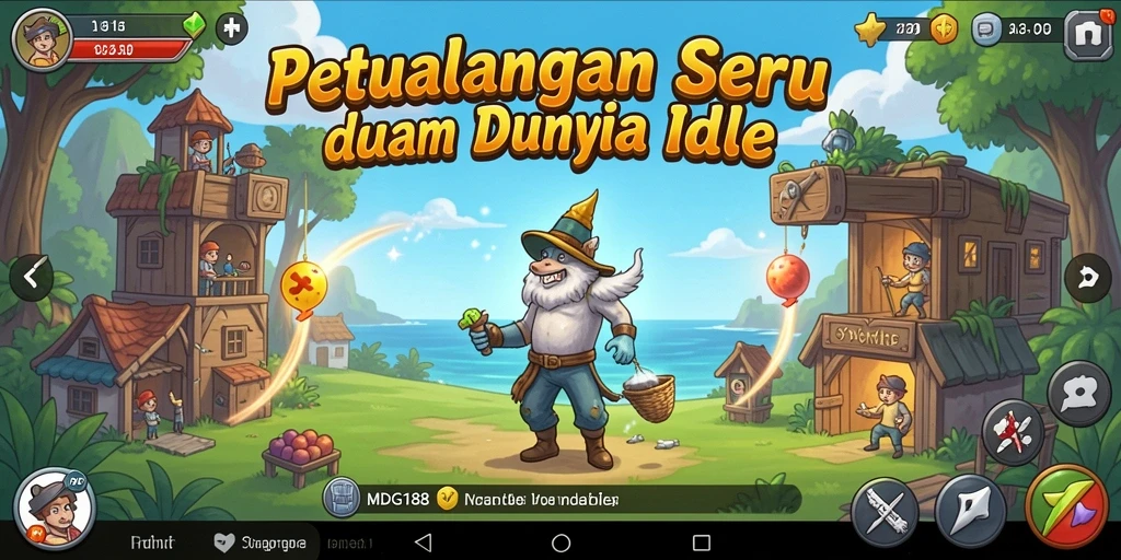Tampilan menarik dan penuh aksi gameplay Idle MDG188.