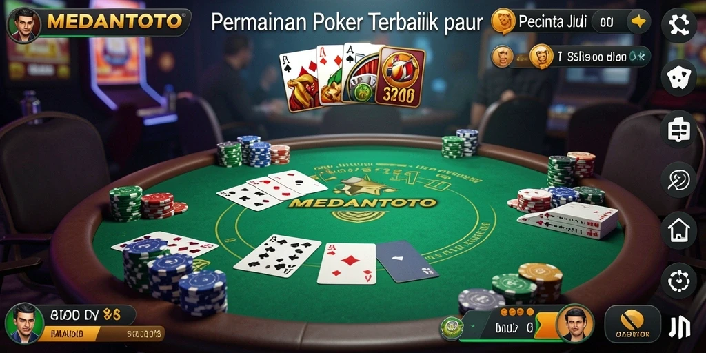 Screenshot gameplay menunjukkan momen seru pertarungan Poker.