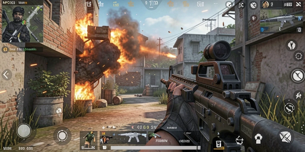 Tampilan gameplay menarik dan seru di MPO303 dengan aksi FPS penuh semangat.