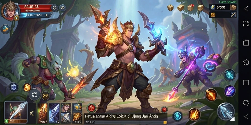 Tampilan menakjubkan dari gameplay ARPG di PAUS123.