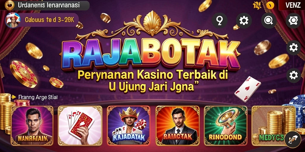 Screenshot gameplay RAJABOTAK menampilkan suasana kasino yang seru dan menarik.