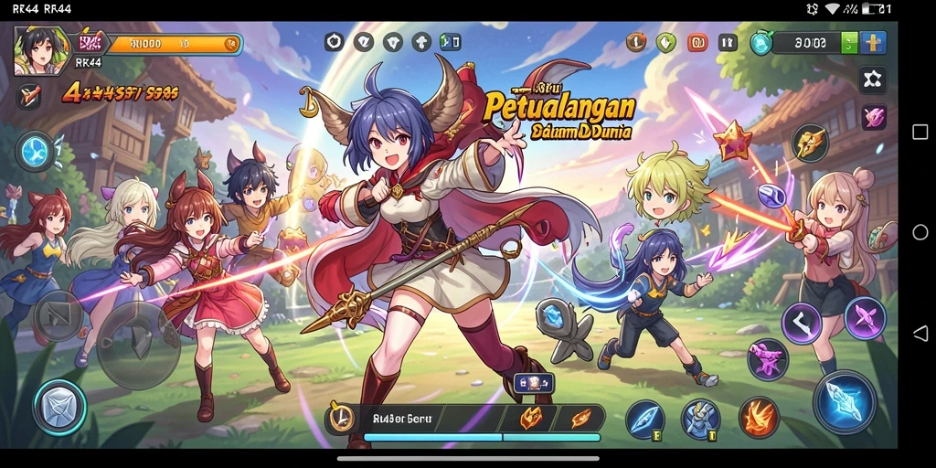 Tampilan gameplay RR44 yang menarik dalam dunia Anime.