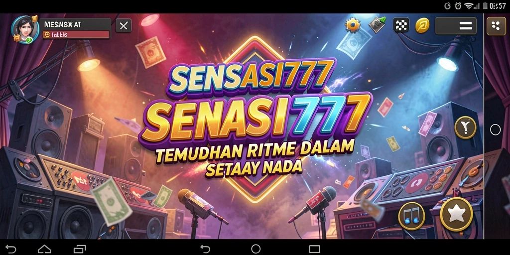 Screenshot gameplay SENSASI777 menampilkan aksi memukau dan tantangan musik.