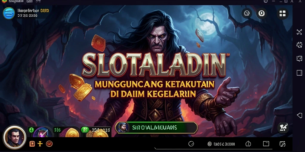 Gameplay SLOTALADIN yang mencekam dengan makhluk misterius.
