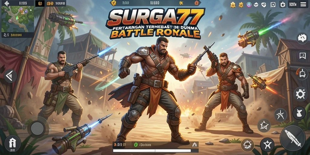 Gameplay SURGA77 yang menegangkan dalam aksi Battle Royale.