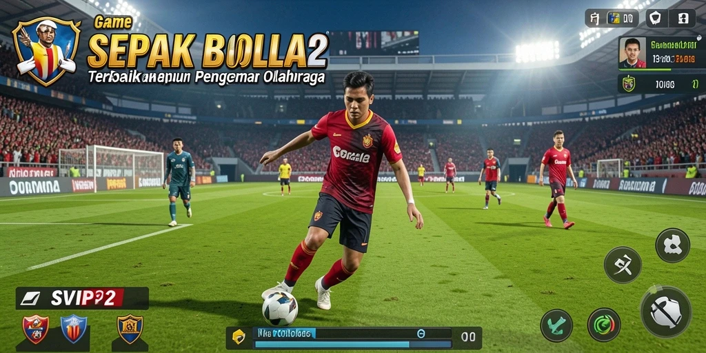 Tampilan gameplay SVIP2 dengan aksi sepak bola yang mendebarkan.