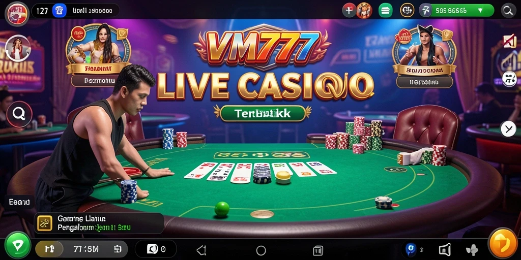 Tampilan gameplay Live Casino VM777 yang mengesankan dan interaktif.