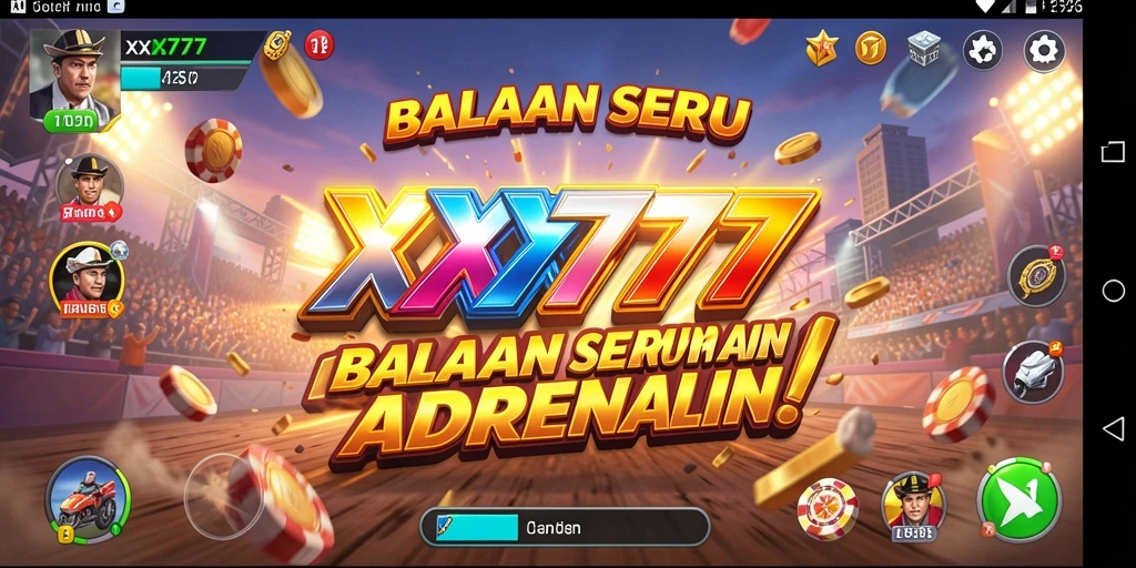 Gameplay XXX777 yang seru dan penuh aksi balapan.
